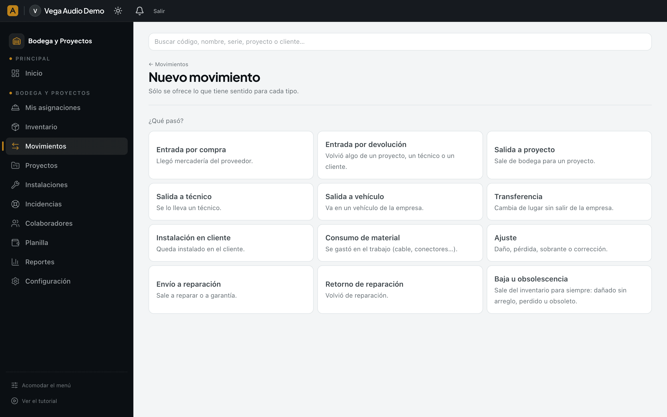 Movimientos con rastro